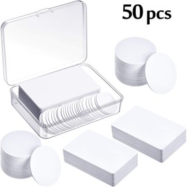 50 Pieces NFC 215 Ntag Cards, NFC Coin Cards Tags Blank Ntag 215 PVC Cards Round/Square Compatible with TagMo and Amiibo for NFC Enabled Phones