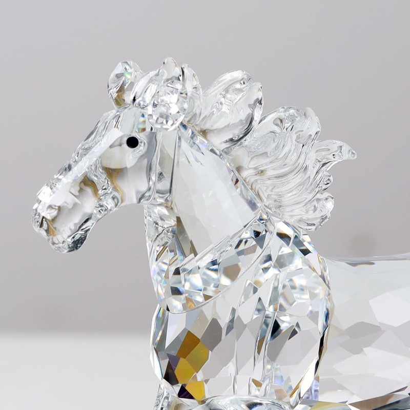 Crystal Horse Realistic Animal Art Figurine Collection Table top Ornament