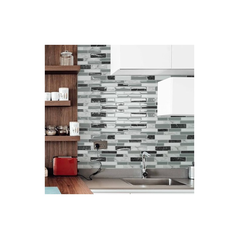 Art3d 20-Sheet Peel and Stick Kitchen Backsplash Tiles, Self-Adhesive Wall