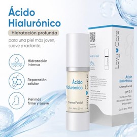 LOVY CARE Crema Facial con Ácido Hialurónico, 30 ml, pH 5.5, Hidratación Profunda, Reparación Celular y Efecto Antiarrugas