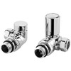 Chrome Corner Radiator Valves Towel Rail Valve Angled Pair Solid