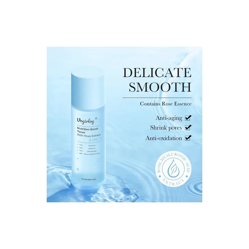 Tónico Facial 4 En 1 Ácido Hialuronico De Rosas 100ml