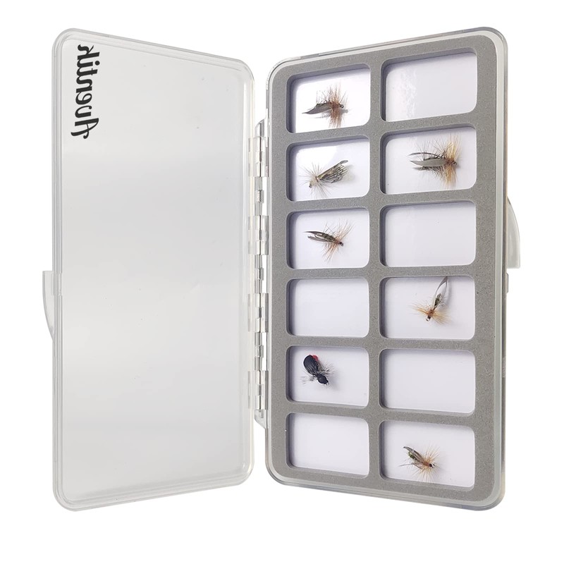3PACK-Aventik Slim Fly Fishing Box Clear Lightweight Tackle Organizer with