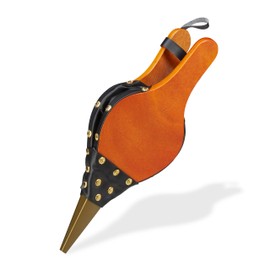 Relaxdays Blower Bellows Grill & Fireplace Rustic Hand Bellows Gold Decorative Nails Air Blower 39cm Long Brown/Black Fiberboard