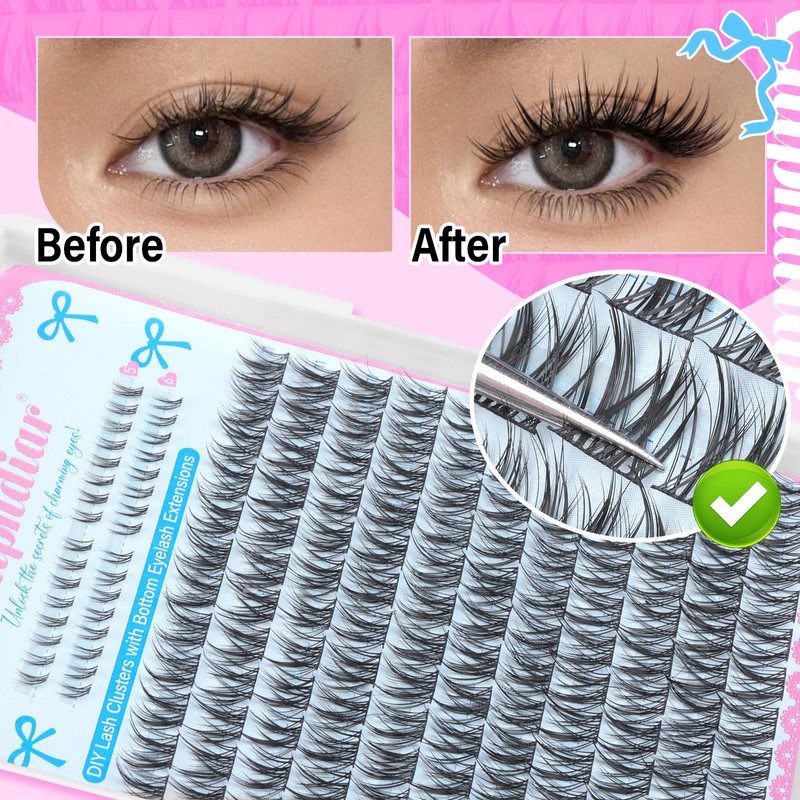 calphdair Natural Lash Clusters with Bottom Lashes DIY Wispy Cluster
