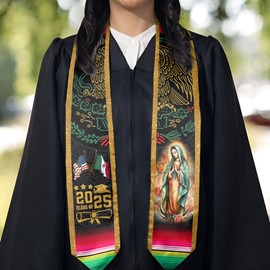 CHIARA CONTI11 Mexican American Flag Graduation Sash 2025, Mexican Graduation Sash, Mexican Stole, Mexico Graduation Stole 5