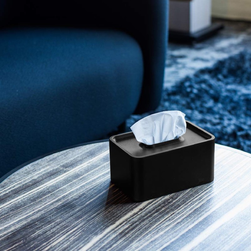 ideaco Compact Tissue Case, Black, Wall Mounted, Screws and Magnets
