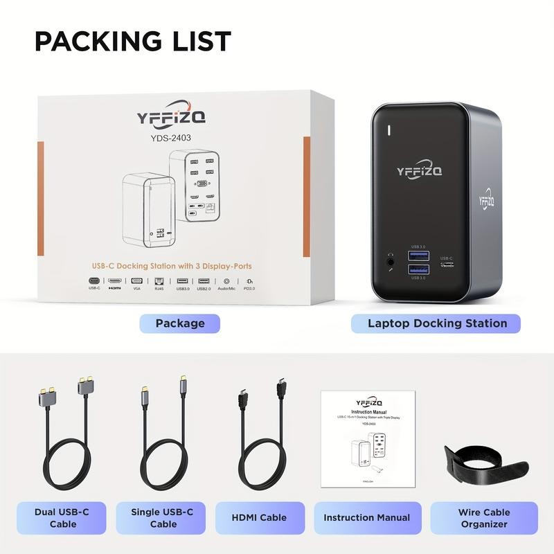 New Usb C 15 in 1 Triple Display Usb C