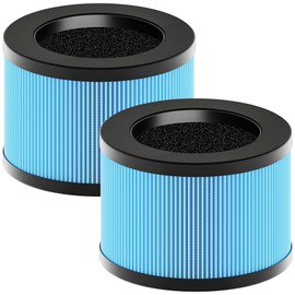 MK01 & MK06 True HEPA Filter Replacement Compatible with Aroeve MK01, MK06, ToLife TZ-K1 and Kloudi DH-JH01 Air Purifier, Standard Version, Blue, 2 Pack