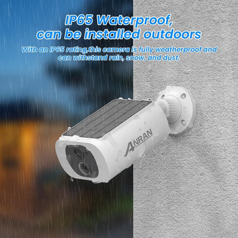 ANRAN 2K Solar Camera Outdoor,100% Wireless Home Security Camera,Support 2.4G