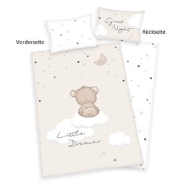 Herding Baby Best Bedding Set, Cotton, Beige/White, 40 x 60 cm, 100 x 135 cm