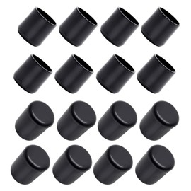 Amgiimor 32Pcs 3/4 Inch Black Table Chair Leg Tips Caps Anti-Slip Round Furniture Feet Pads PVC Rubber Covers Tile Floor Protectors