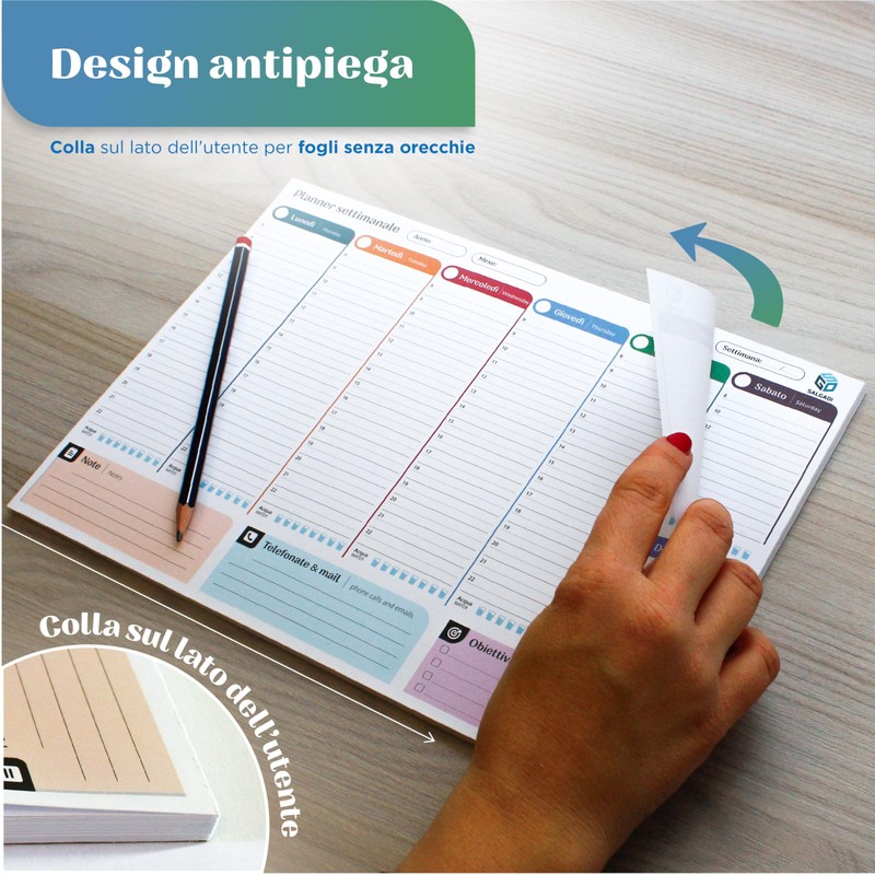 Salgadi Planner Settimanale da Scrivania A4 - Planning da Tavolo