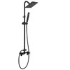 Wall Mounted Outdoor Shower System Matte Black 6" Square Rainfall