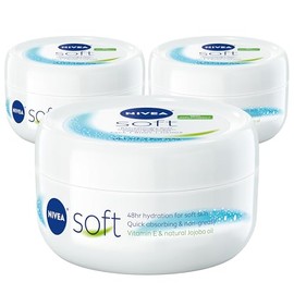 NIVEA Soft Moisturizing Crème - Body, Face and Hand Cream - 6.8 oz. Jar (Pack of 3)