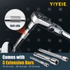 YIYEIE 6-Piece Flex Head Ratchet Set, 1/4", 3/8", 1/2" Drive,