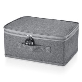 MICHIHOMIE Lockable Box, Storage Box with Lid Fabric, Box with Combination Lock, Lockable Box for Clothes, Toys (30 x 20 x 14 cm)