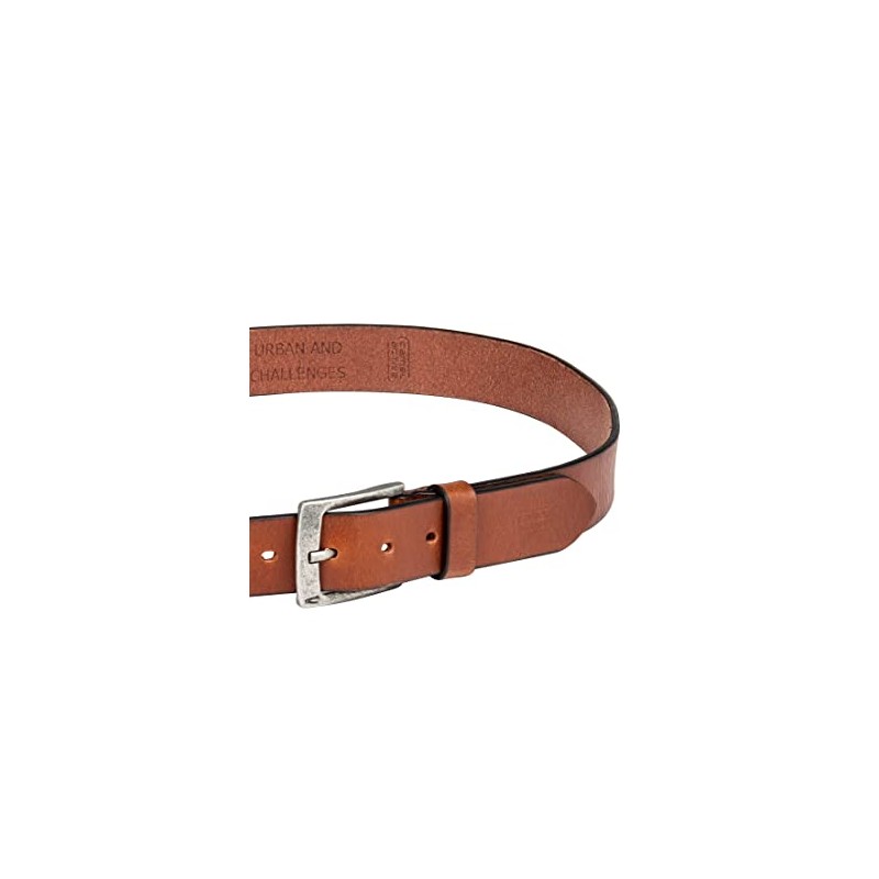 camel active Men's Basic Leather Belt, Cognac