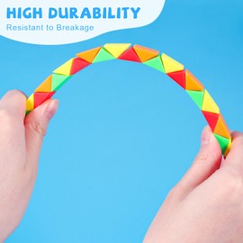 JOLLYFUN 12 Pack Magic Snake Cube Fidget Toys for Kids - 24 Blocks Rainbow Twist Puzzle, Party Favors, Classroom Prizes, Birthday Goodie Bag Fillers, Stress Relief Sensory Toys