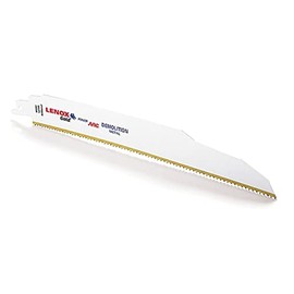 LENOX Tools 21091106GR Gold Power Arc Demolition Reciprocating Saw Blade, for Demolition, Nail-Embedded Wood Cutting, 12-inch, 6 TPI, 5-Pack