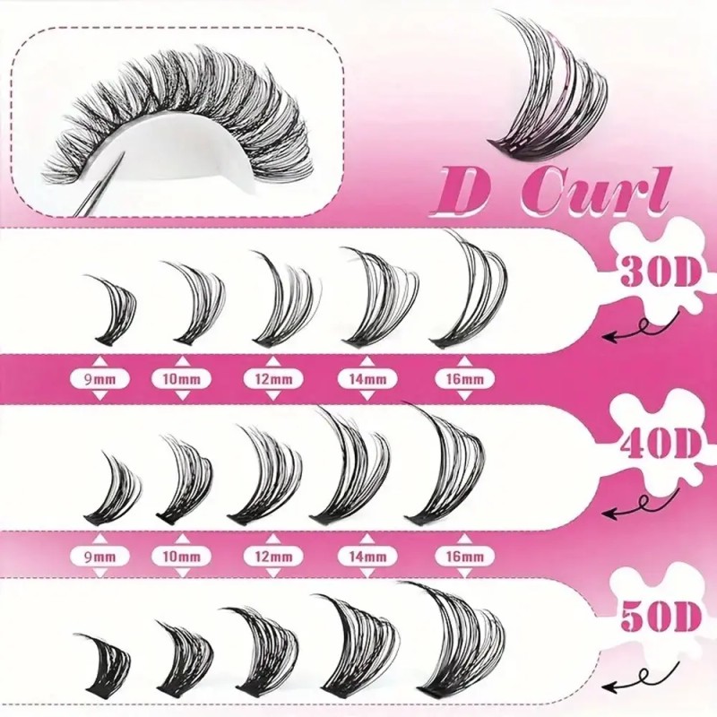 Kit De Extensiones De Pestanas 720pcs C/pegamento Capacidad