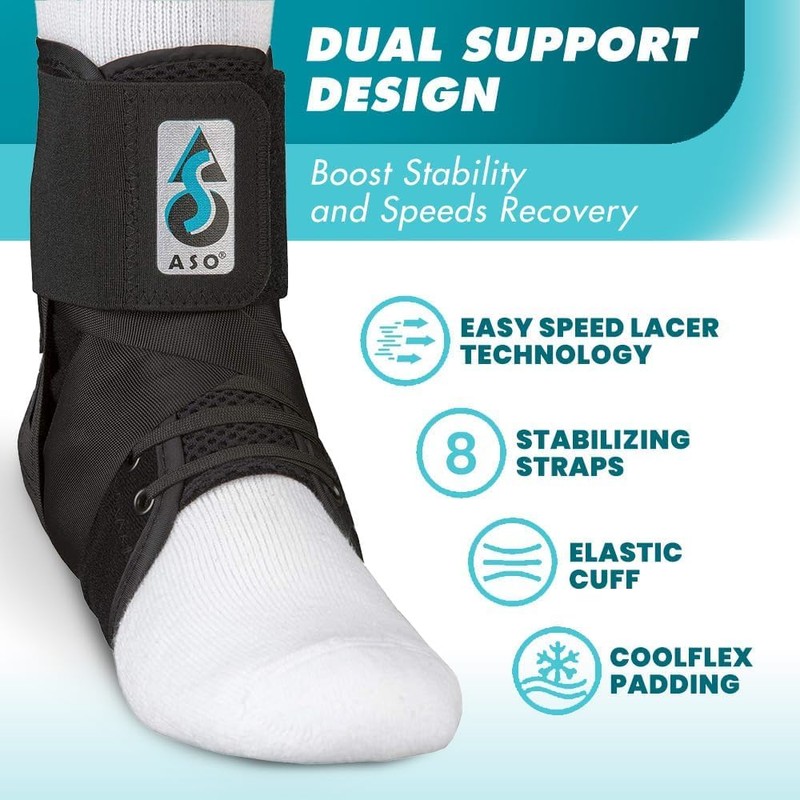 Med Spec ASO Speed Lacer (XX-Small, Black) – Ankle Brace