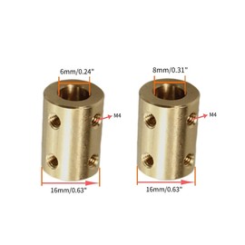 CHANCS Motor Shaft Rigid Sleeve Coupling 6mm to 8mm Bore Rigid Coupling Set Screw Motor Accessories for DIY Parts 2PCS