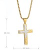 STARCHENIE Mens Cross Necklace,Stainless Steel Gold Cross Necklace for Men