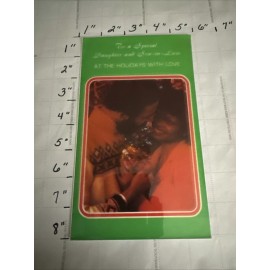 Vintage Merry Christmas Card  Daughter & Son In Law Black African Glossy Unique