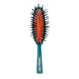 Phillips Brush 3000 Purse Size Cushion Hair Brush with Flower Design - Teal