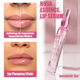Pink Lip Serum, Magic Lip Gloss with Rose Extract, Hydrating Pink Lip Oil, Lip Plumper Extreme Volume, Pink Essence Lip Balm, Repair Lip Serum Long Lasting Moisture