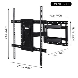 DYZJREL Full Motion TV Wall Mount for 32-65 Inch TVs, VESA Compatible, 100 lbs Weight Capacity, Adjustable Tilt & Swivel, Easy Centering & Quick Installation