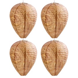 htiepf 4 Pack Hanging Paper Fake Wasp Nests for Home(Brown)