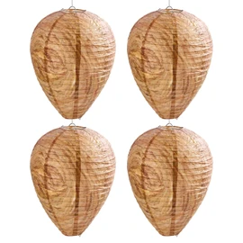 htiepf 4 Pack Hanging Paper Fake Wasp Nests for Home(Brown)
