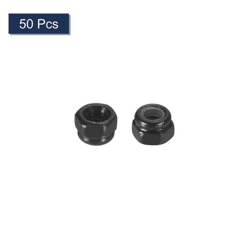 sourcing map 50Pcs M3 x 0.5 Nylon Insert Hex Lock