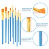 Bouiexye Blue Paint Brushes Set 50 Pcs Watercolor Brushes for