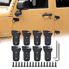 Flynsu 8pcs Door Hinge Kit Replacement for 2018-2024 Jeep Wrangler JL Unlimited 4-Door, Gladiator JT Front & Rear Door Hinges, Heavy Duty Aluminum Alloy
