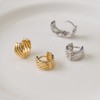 Gold&Deer 14K Goldfield Diagonal Line One-Touch Earrings Rose Gold /