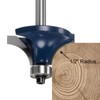 sourcing map Rounding Cutter Diameter 1/4 Shank 1 Inch Radius