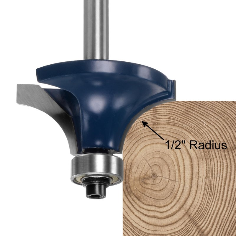 sourcing map Rounding Cutter Diameter 1/4 Shank 1 Inch Radius