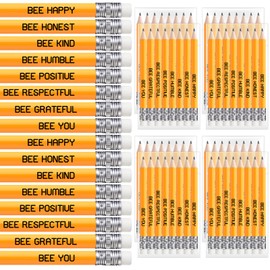 Spakon 20 Pack 160 Pcs Back to School Gift for Student from Teachers Inspirational Bee Pencils Bulk Bee Party Favors Motivational Mini Golf Pencils First Day of School Classroom Birthday Gifts