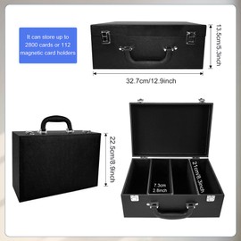 DUAXETONGXIA Card Storage Box for Trading Cards，2800+ Card Deck Case for Trading Cards,Leather Closure Commander Card Storage Box,Protectors Fit for YuGiOh, MTG and Sport Cards