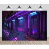 CHNYWORK 7x5ft Cyberpunk City Backdrop Futureistic Grunge Urban Neon Night