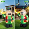 Ramadan Inflatable Decorations 7Ft, Eid Mubarak Moon Inflatable with 4