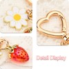Strawberry Keychain Charms for Women Girls Heart Daisy Bag Charm