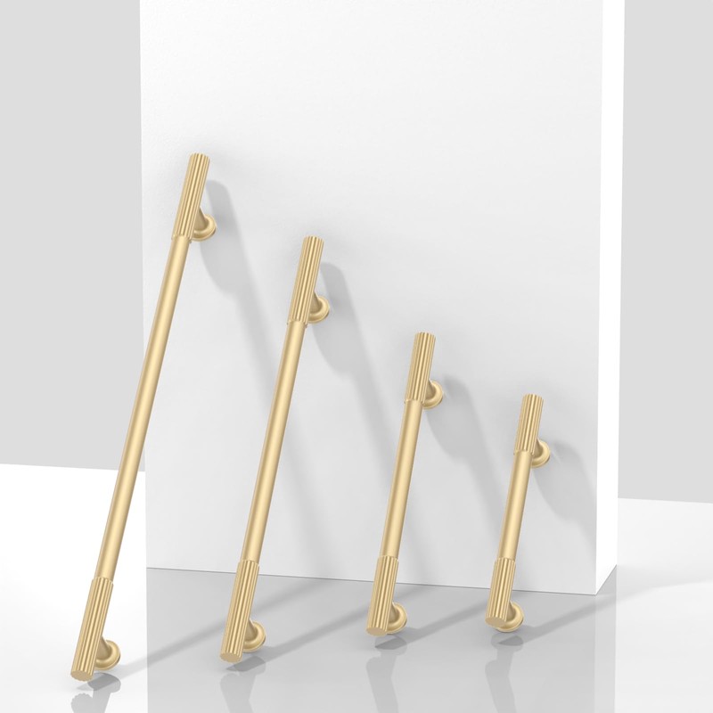 Asimerdeco 10 Pack Brushed Gold Cabinet Pulls 3 Inch(76mm) Kitchen