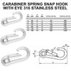 Spring Snap Eyelet Hook 316 Marine Stainless Steel Climbing Locking