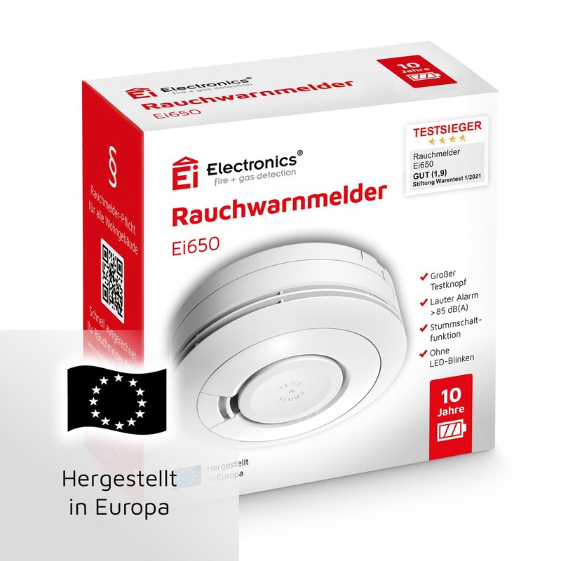 Ei Electronics Ei650 10-Year Smoke Alarm, White, Pack of 1,