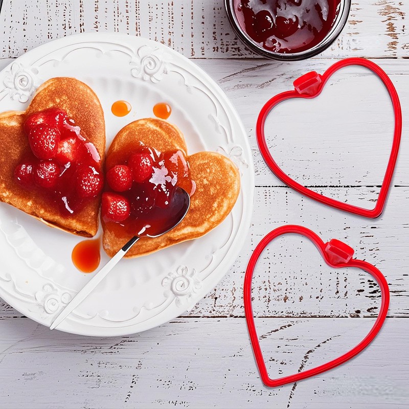 Heart Silicone Pancake Molds, 2 Pack Silicone Pancake Molds for