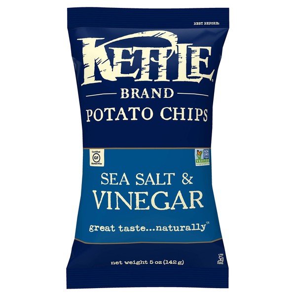 Kettle Chips, Sea Salt & Vinegar, 5 oz Bags , 15 pk